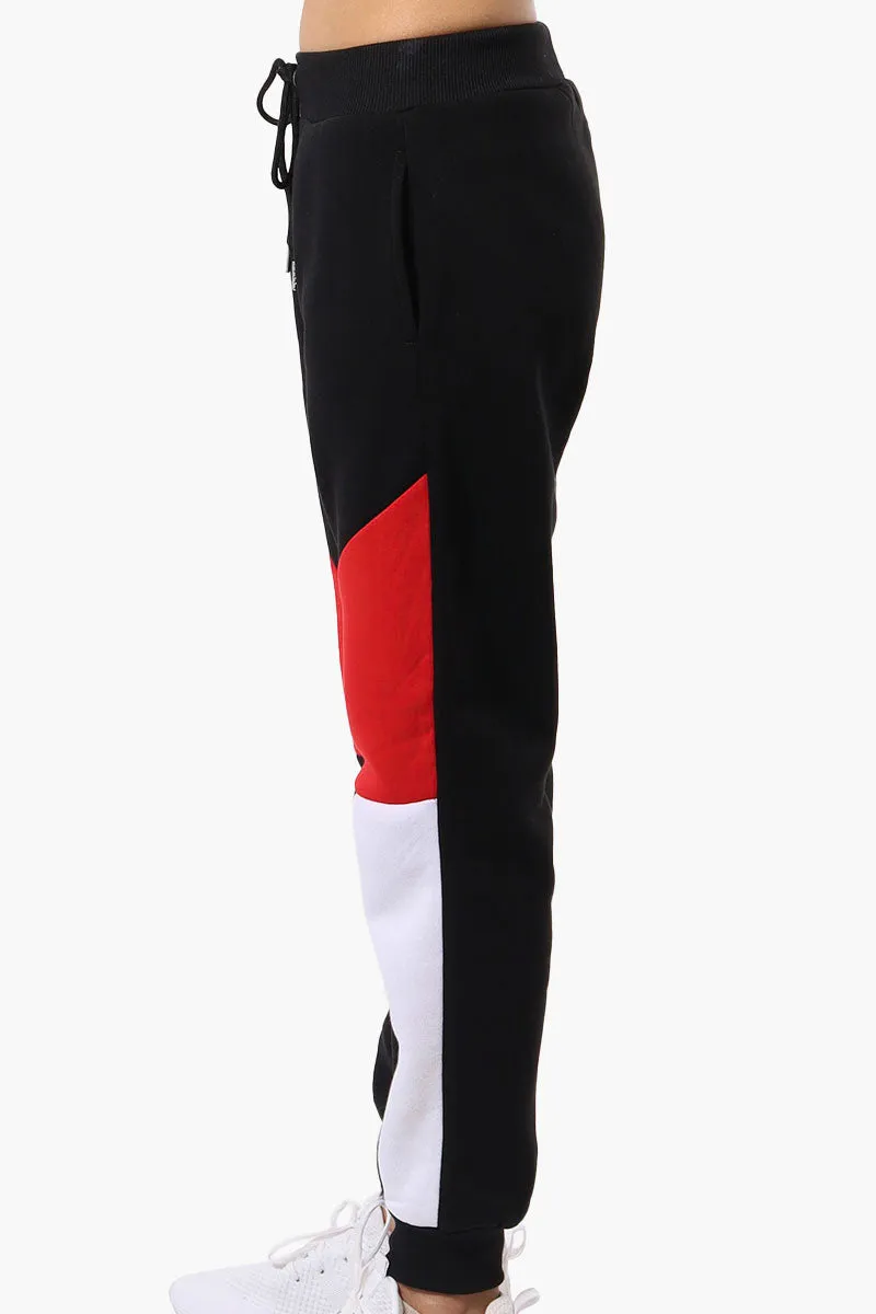 New Look Colour Block Fleece Joggers - Black