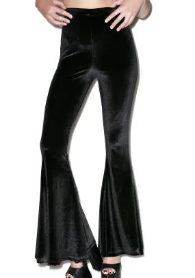 Obsidian Velvet Stretch Bell Bottom