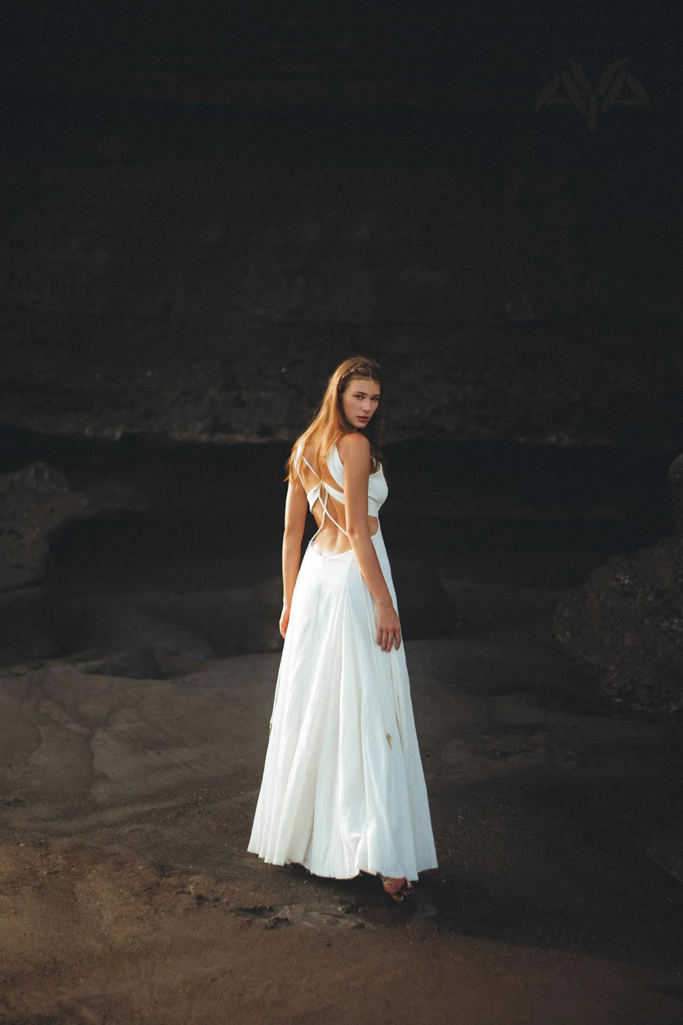 Off White Oshun Dress • Boho A-line Wedding Dress • Light Cotton and Silk Formal Bridal Dress