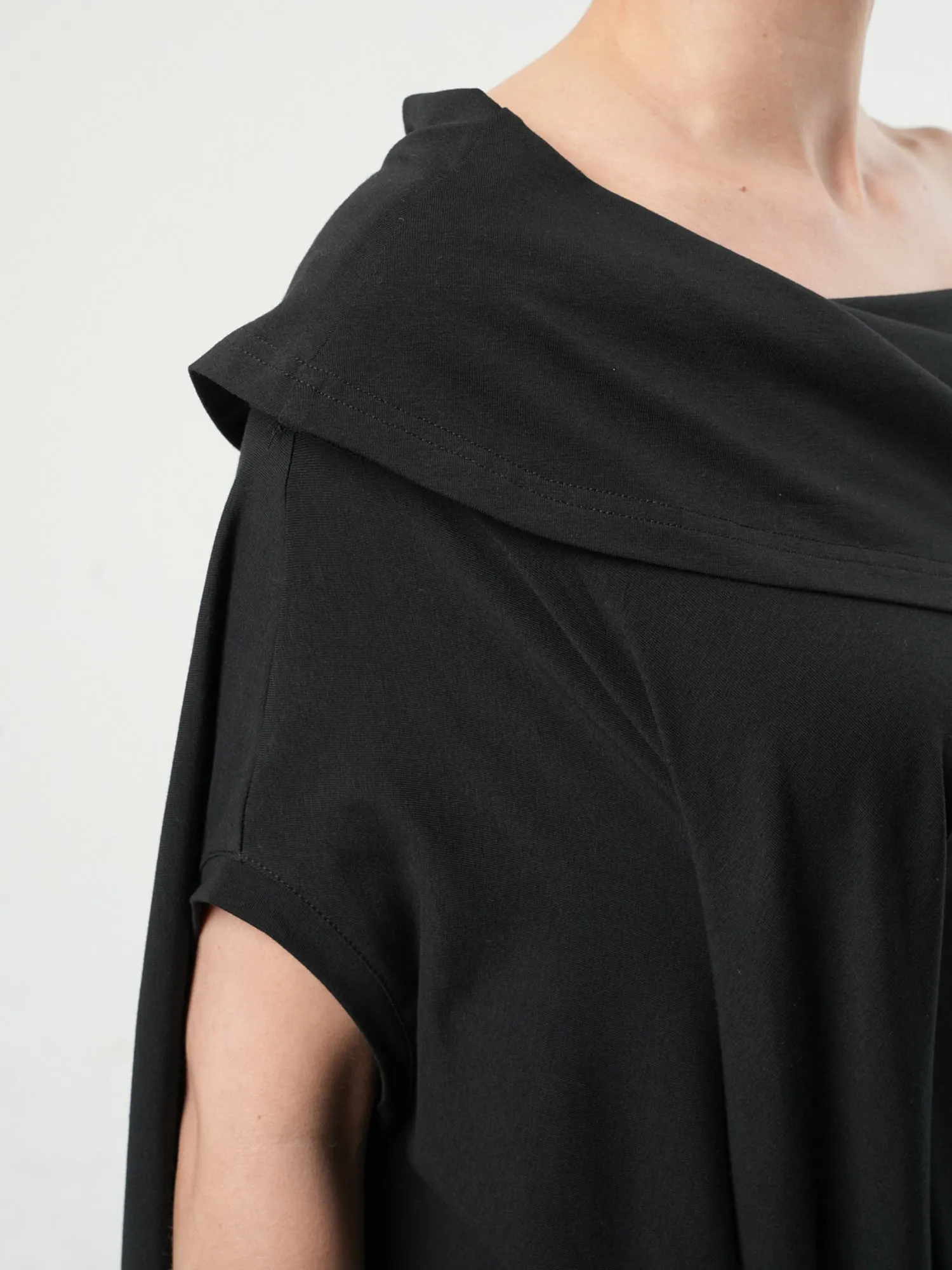 Oversize Cotton Kaftan Dress In Black