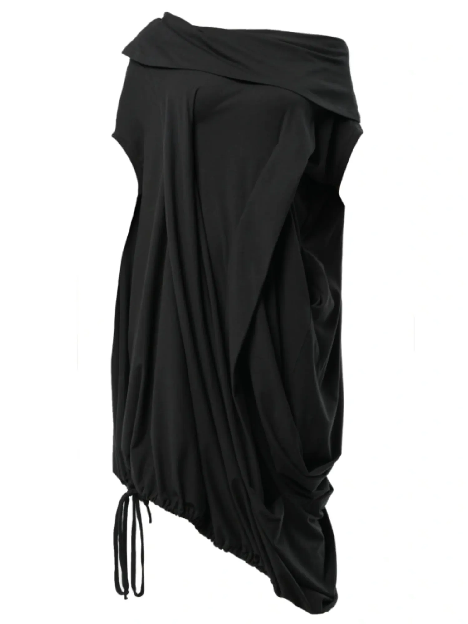 Oversize Cotton Kaftan Dress In Black