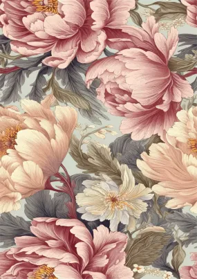 Peaceful Peonies - A1 Rice Decoupage Paper