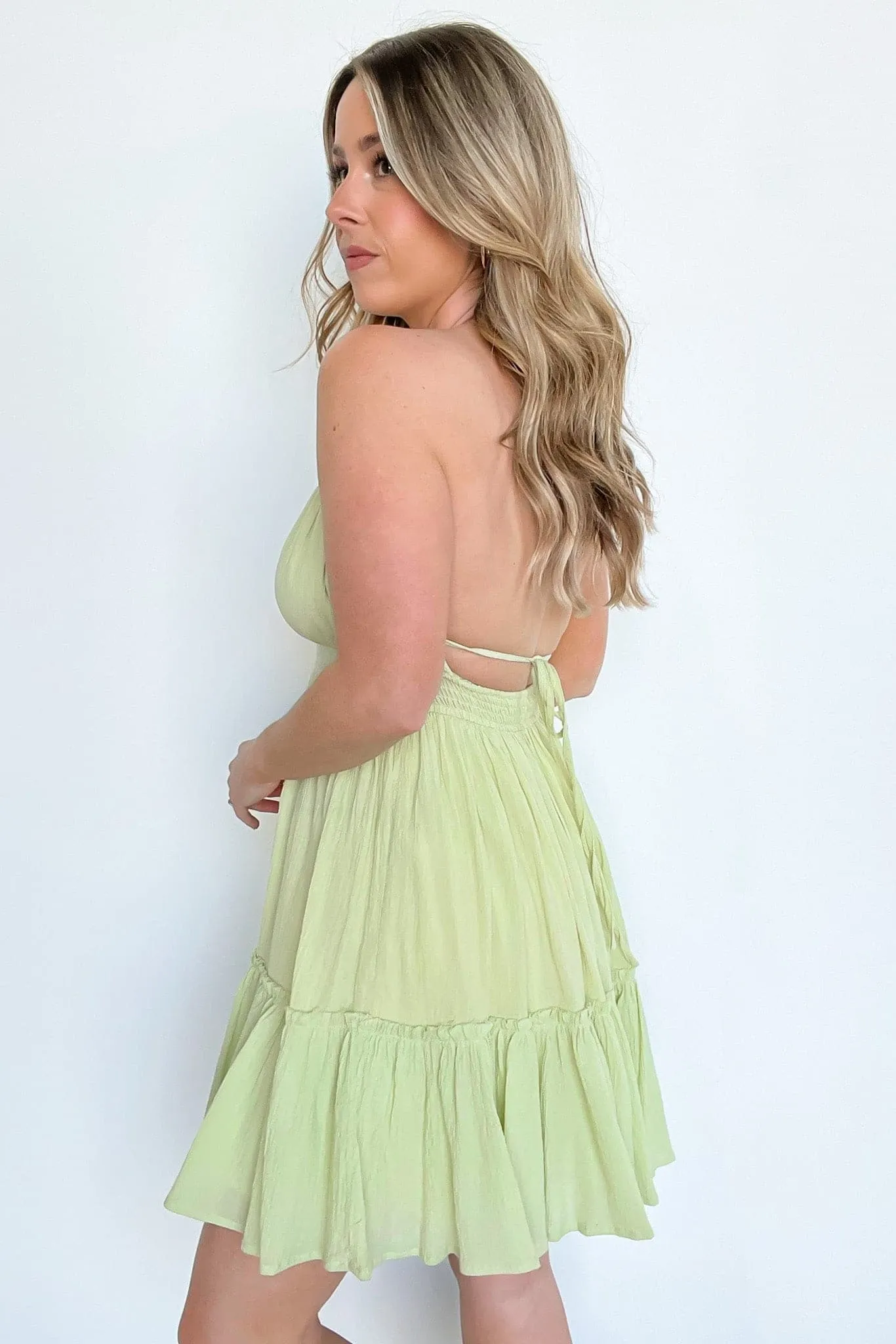 Peacekeeper Babydoll Tiered Halter Dress - FINAL SALE