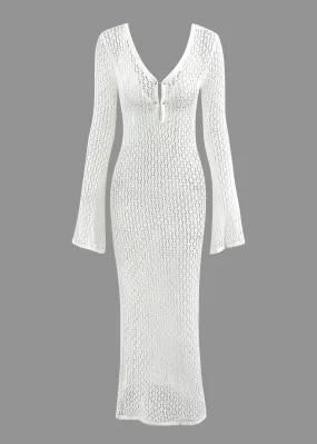 Pelageya Crochet Long-Sleeved Dress