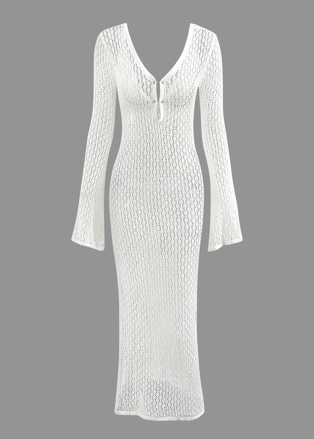 Pelageya Crochet Long-Sleeved Dress