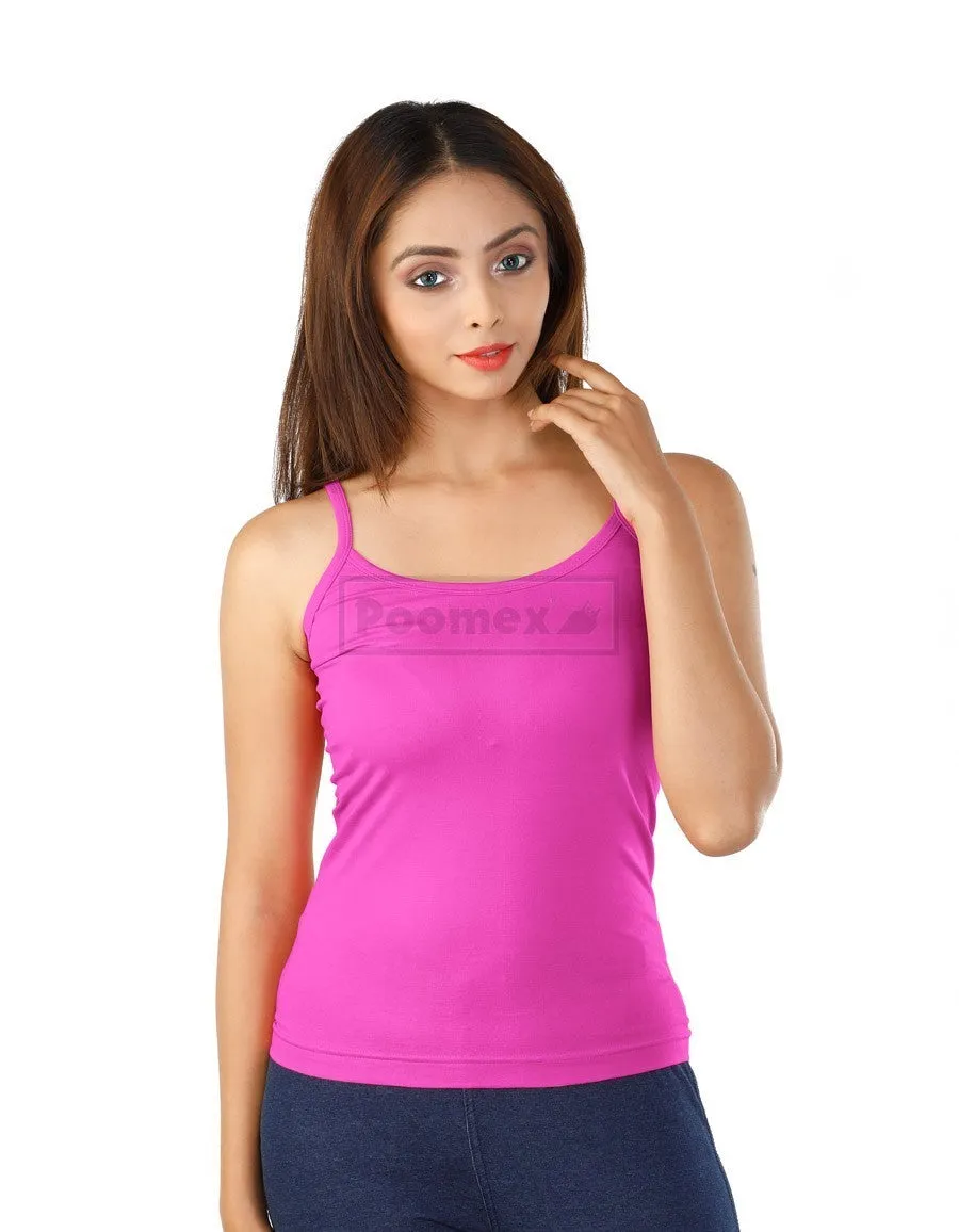 Poomex Comfed Cotton Ladies Slip Comisole Pink, Maroon, Lotus, Coral, Lavendar Colours