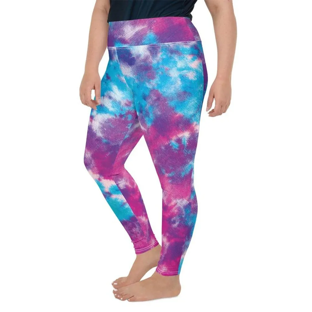 Purple Tie Dye Plus Size Leggings