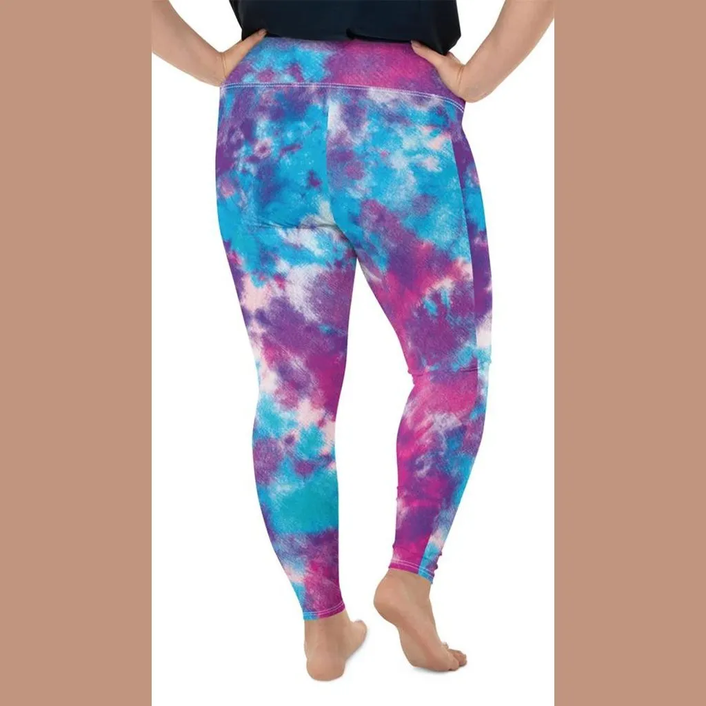 Purple Tie Dye Plus Size Leggings