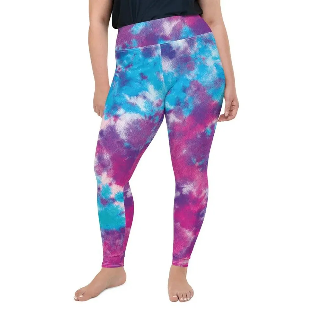 Purple Tie Dye Plus Size Leggings