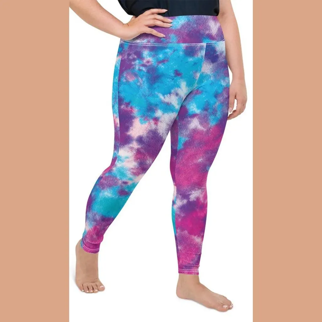 Purple Tie Dye Plus Size Leggings