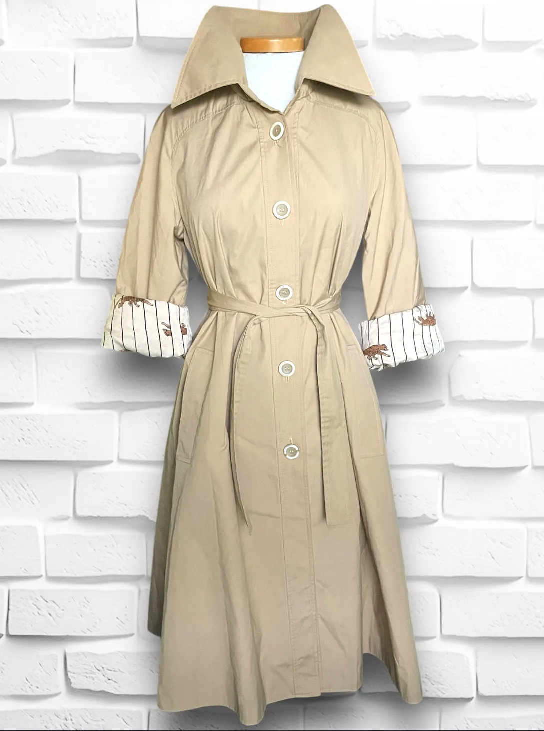 Raincheetahs by Naman New York Vintage 1960’s Full Skirt Trench Coat