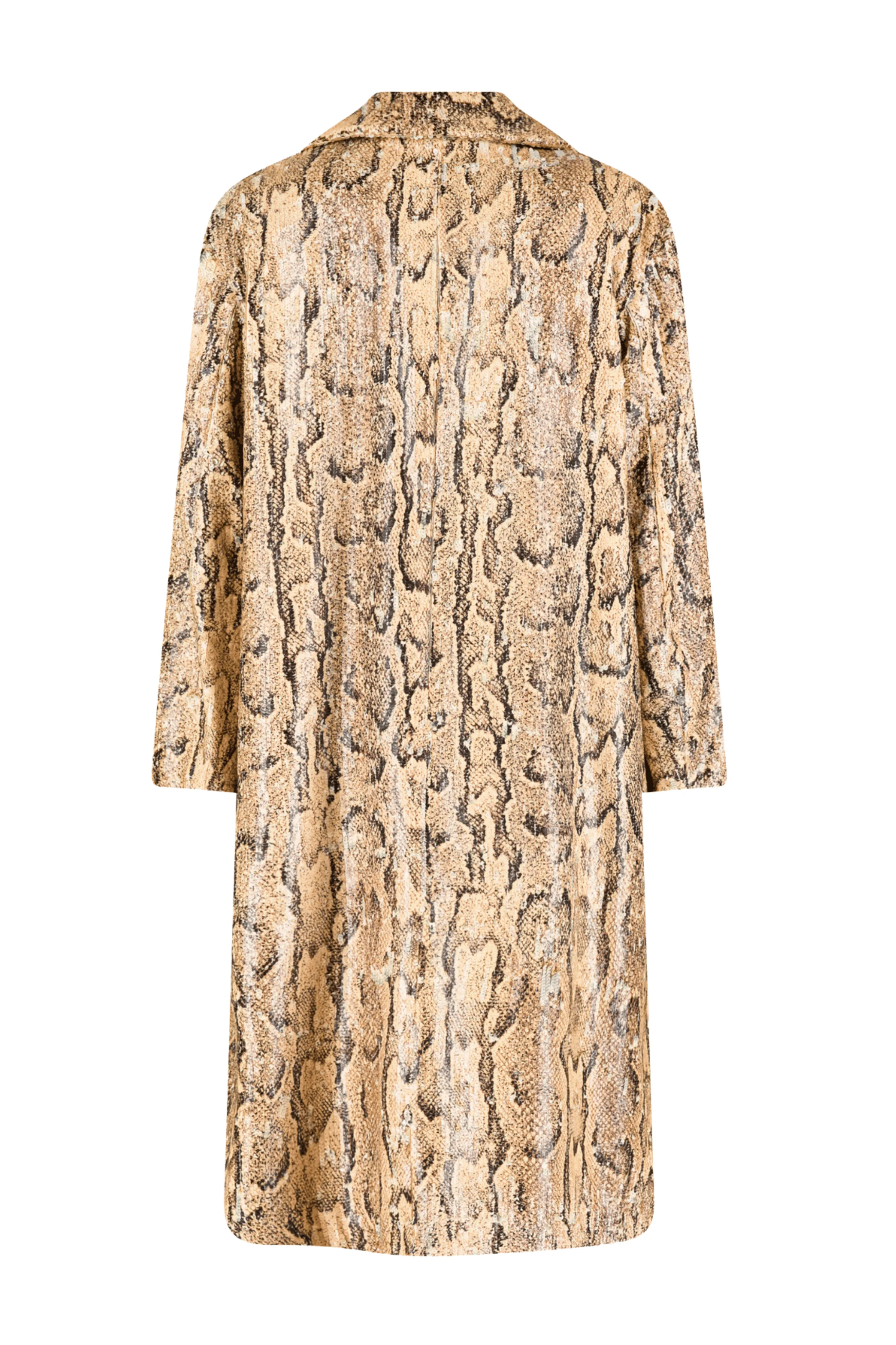 Ricca Embellished Snake Print Coat