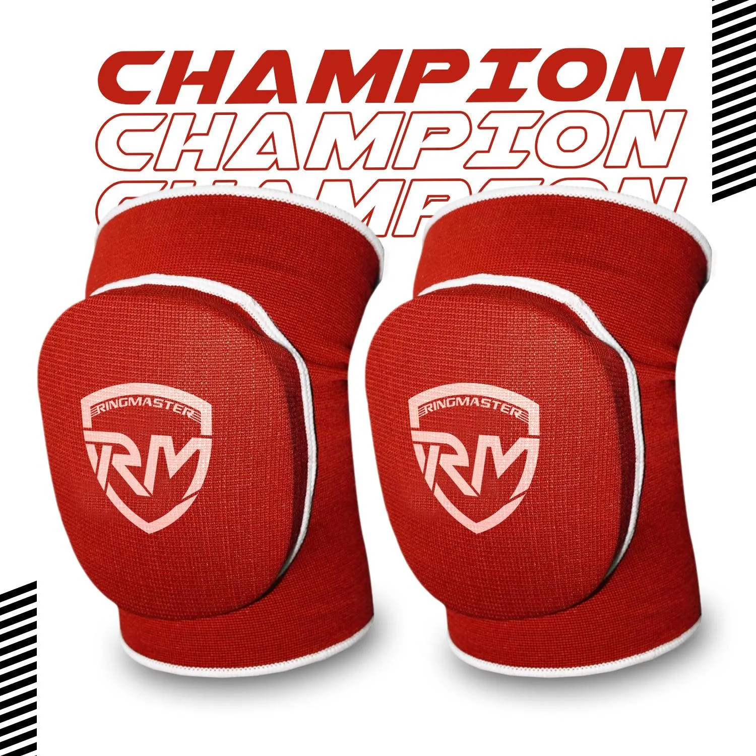 RingMaster Sports Elastic Knee Pads Champion Series Red