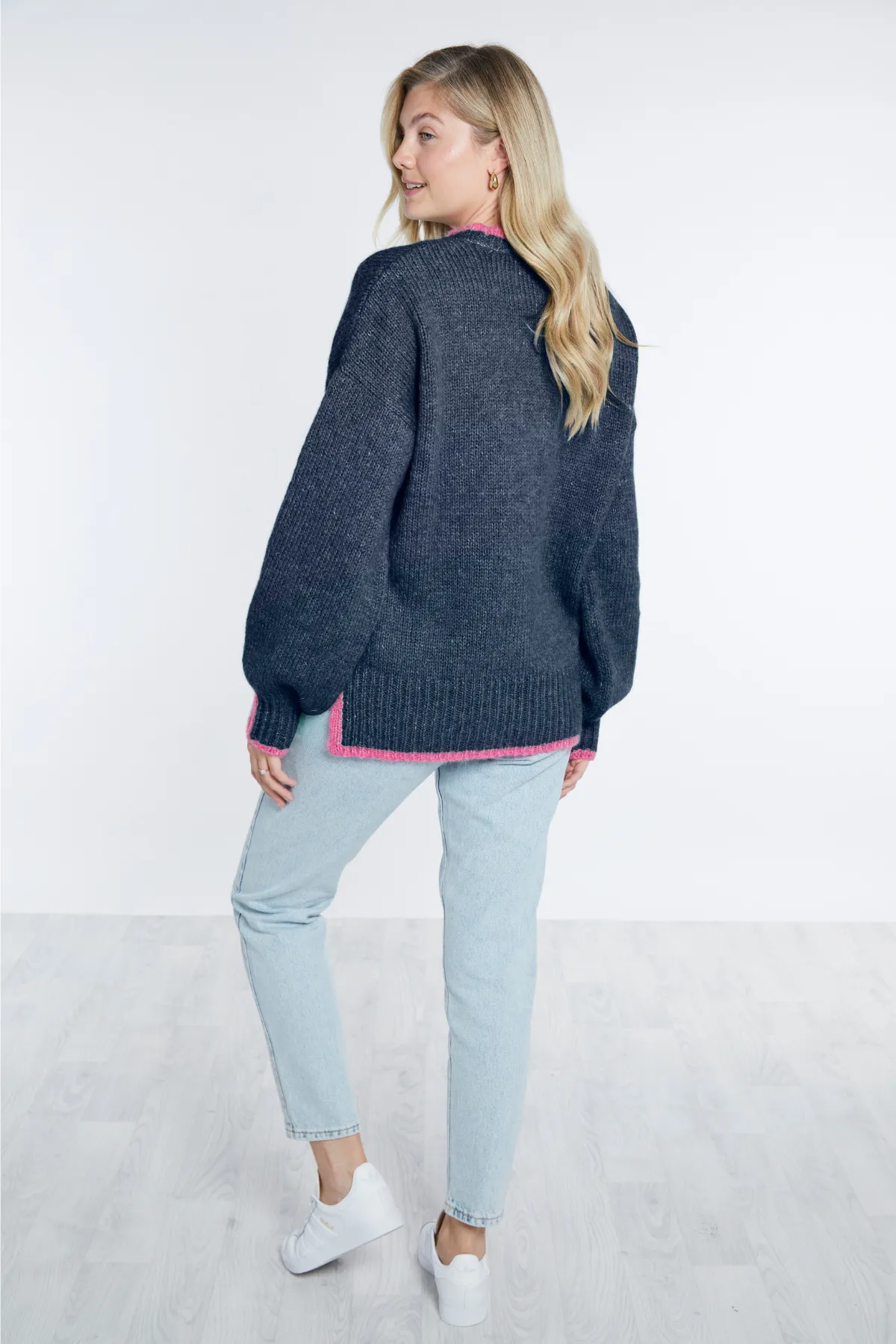 Rockingham Jumper - Navy/Pink