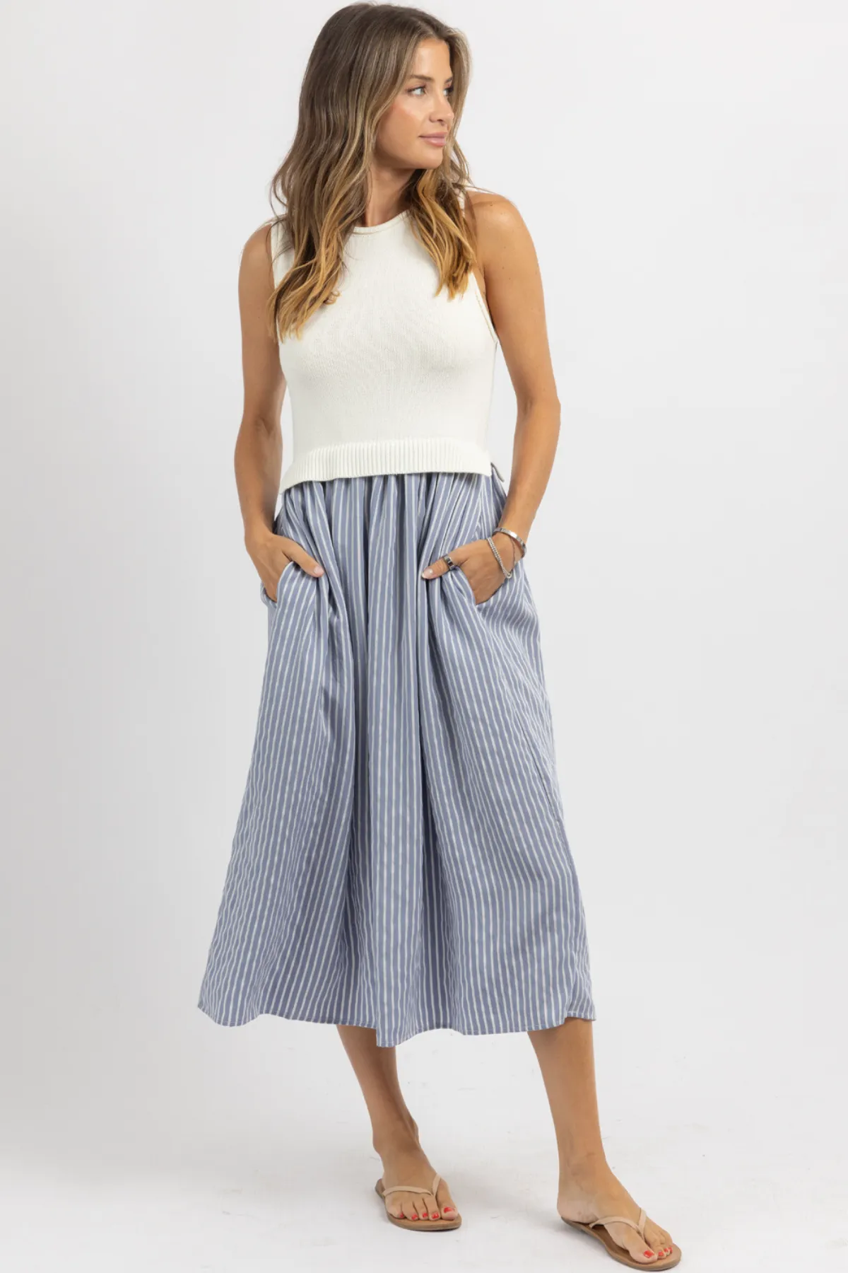 SAVANNAH STRIPE MAXI DESS