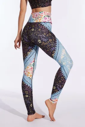 Serene Floral Patchwork High-waisted Leggings