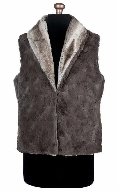 Shawl Collar Vest - Luxury Faux Fur in Birch with Assorted Faux Fur