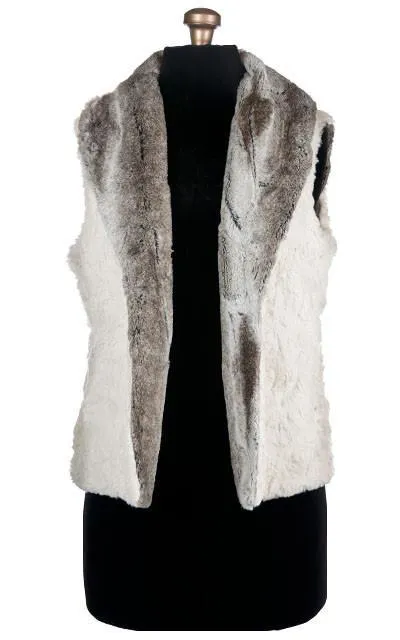 Shawl Collar Vest - Luxury Faux Fur in Birch with Assorted Faux Fur