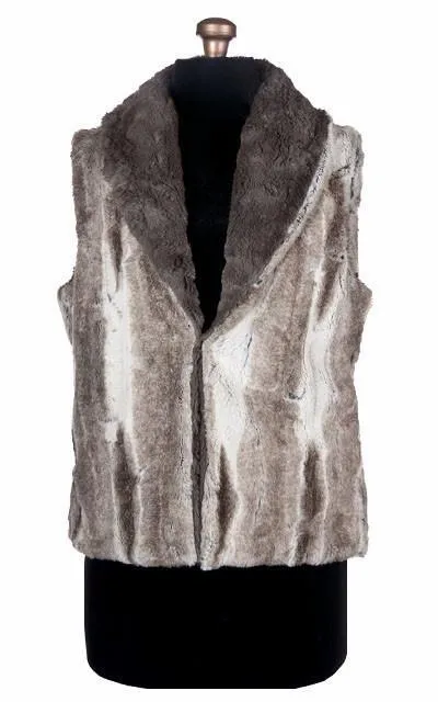 Shawl Collar Vest - Luxury Faux Fur in Birch with Assorted Faux Fur