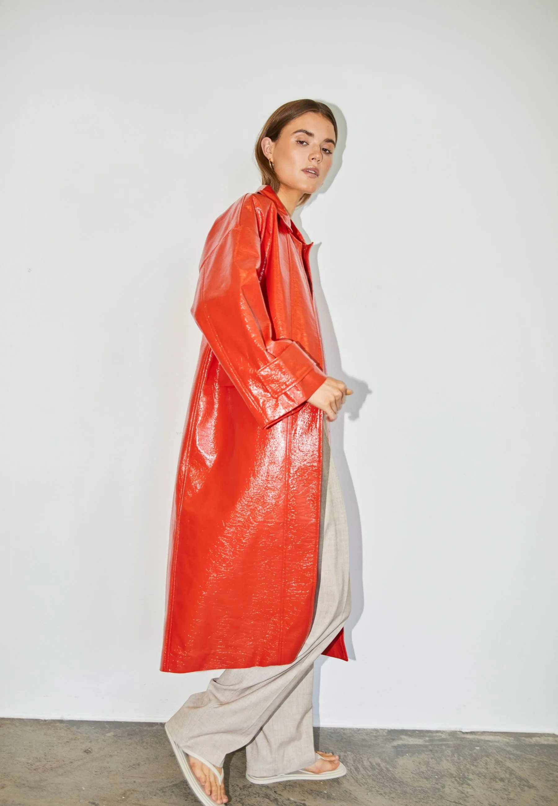 Silvia clean trench coat - Bright red