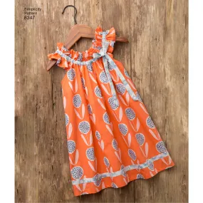 Simplicity Pattern 8347 toddlers dress top and knit capris