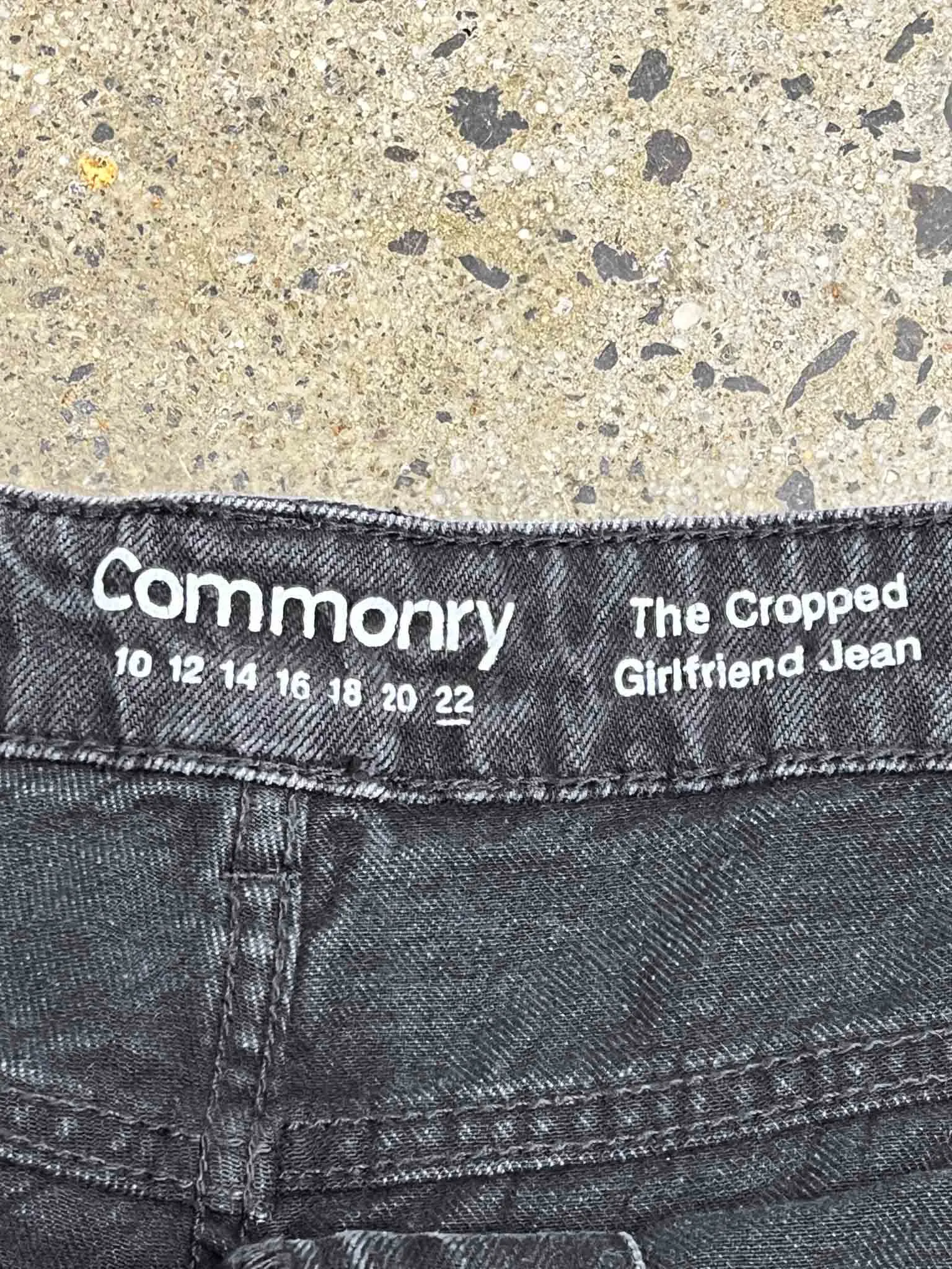 Size 22 | Commonry Washed Black Girlfriend Cropped Jeans