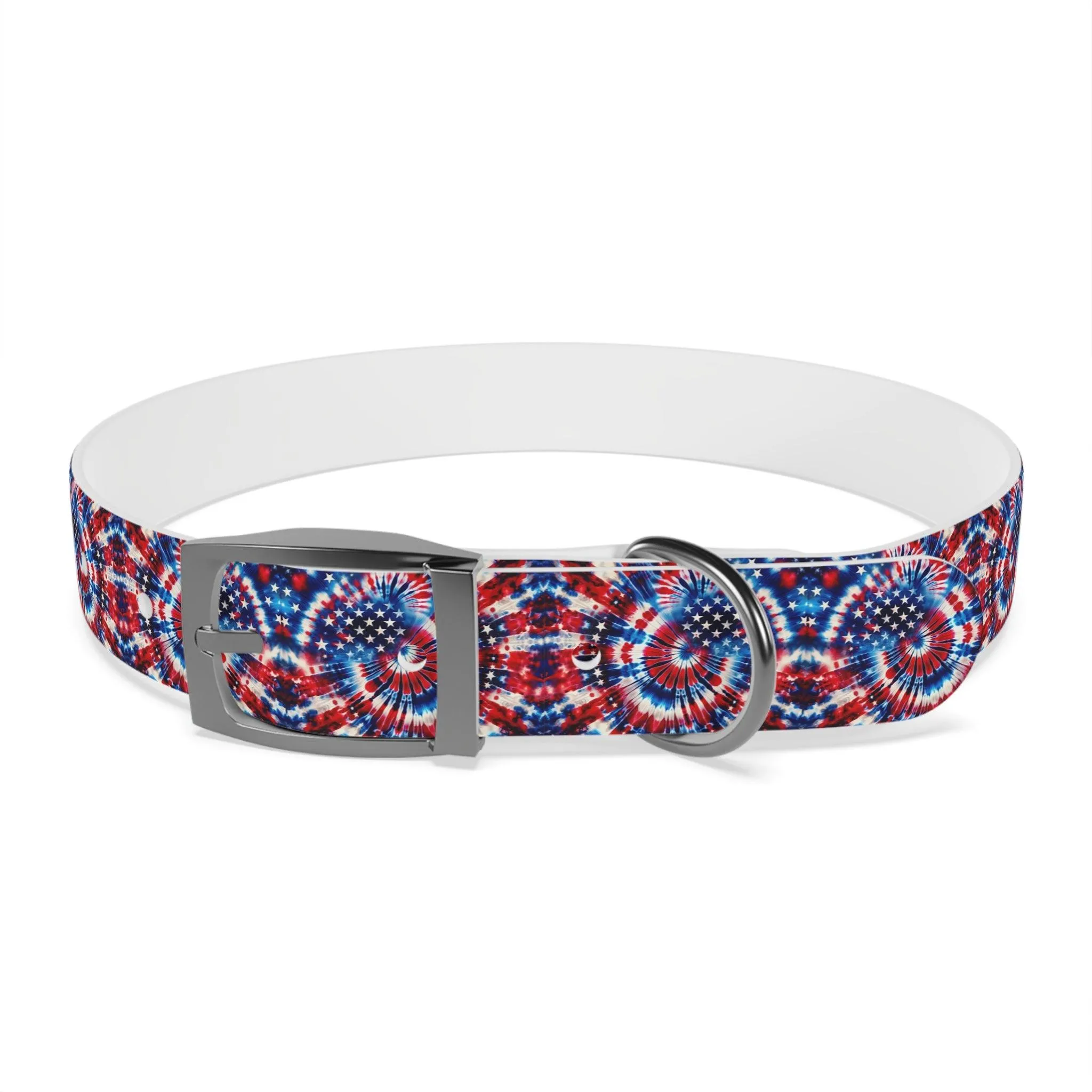 Stellar Swirls: Tie Dye Stars and Stripes Dog Collar