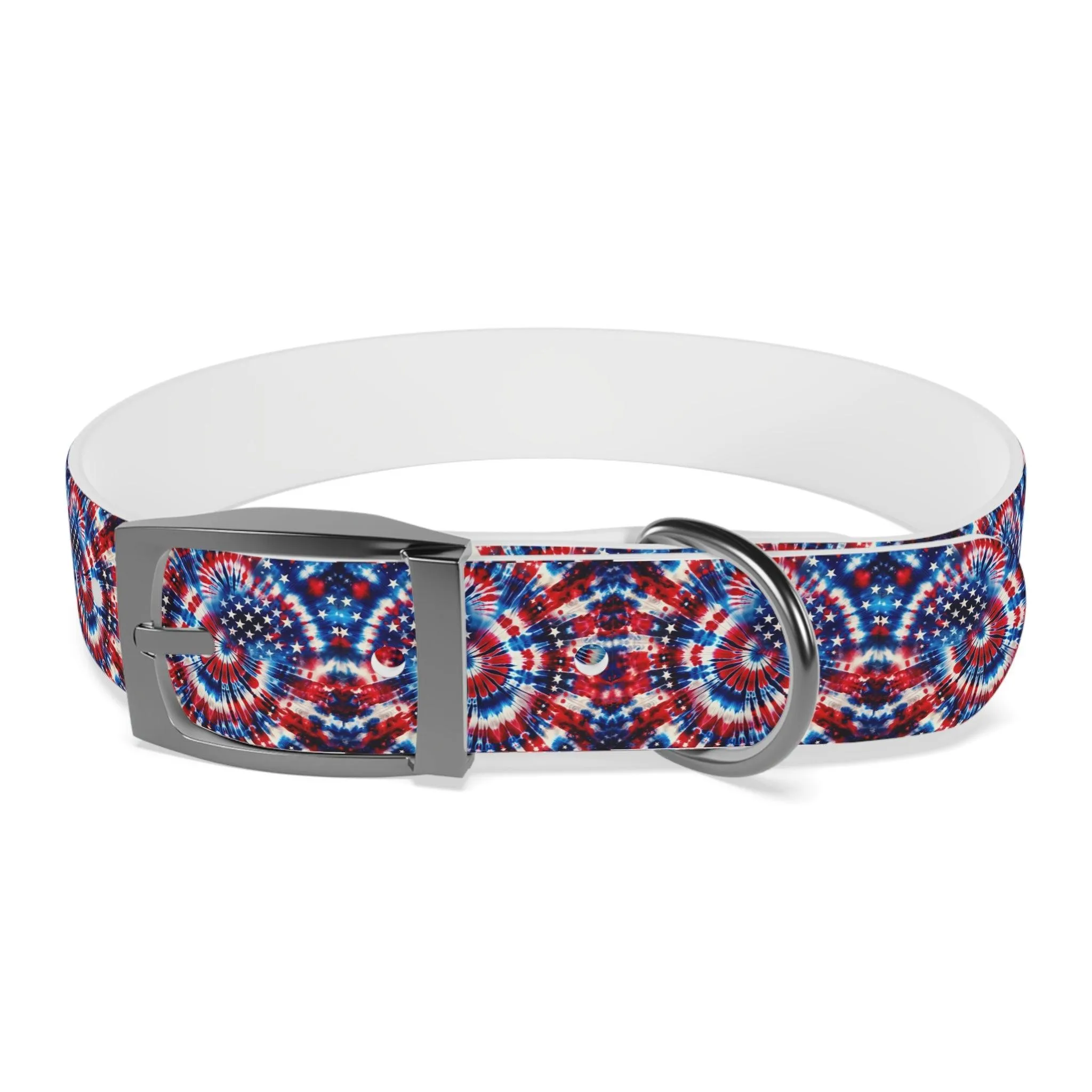 Stellar Swirls: Tie Dye Stars and Stripes Dog Collar