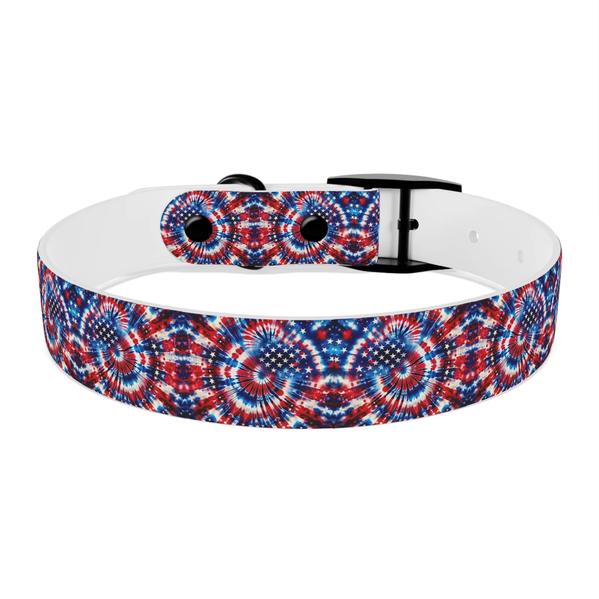 Stellar Swirls: Tie Dye Stars and Stripes Dog Collar