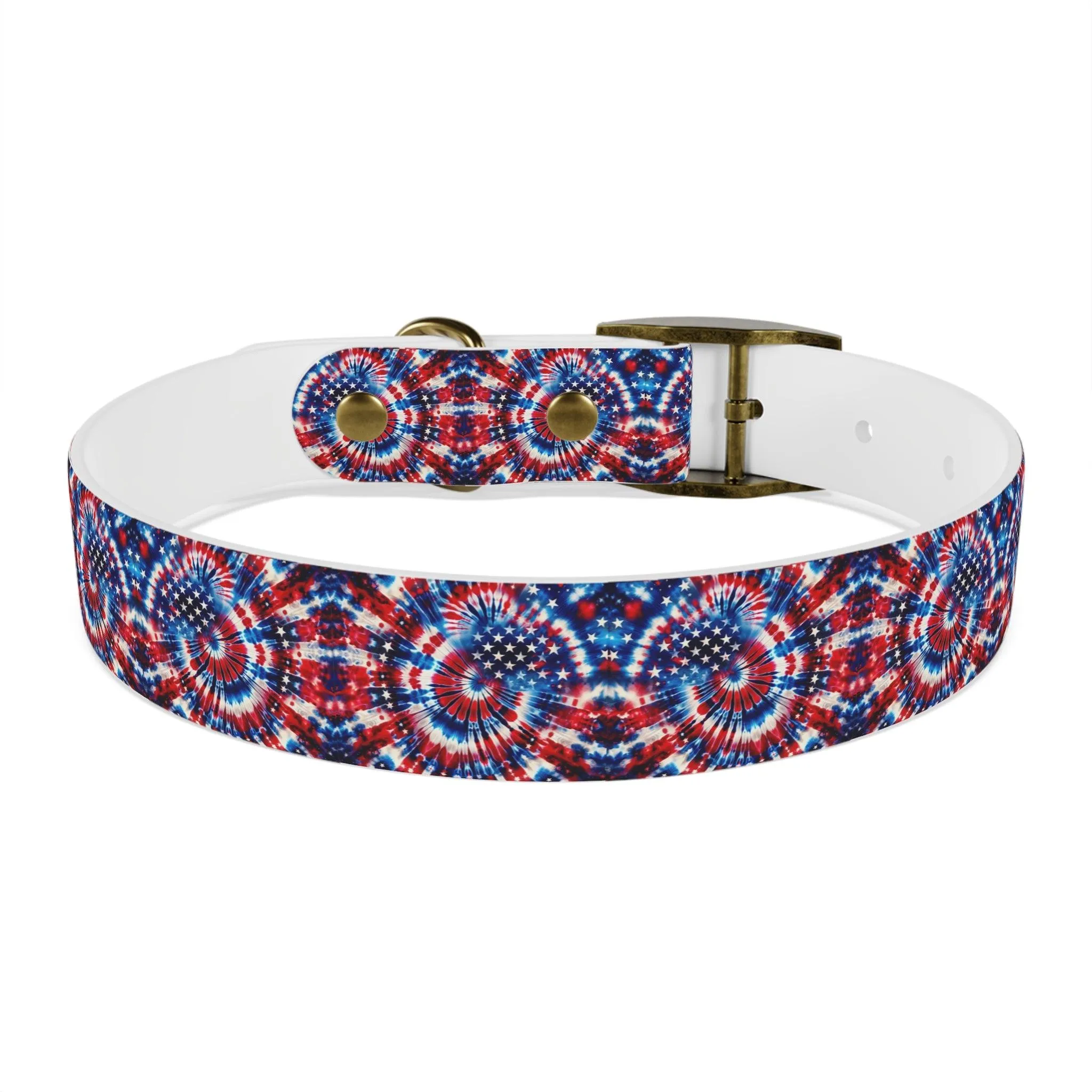 Stellar Swirls: Tie Dye Stars and Stripes Dog Collar