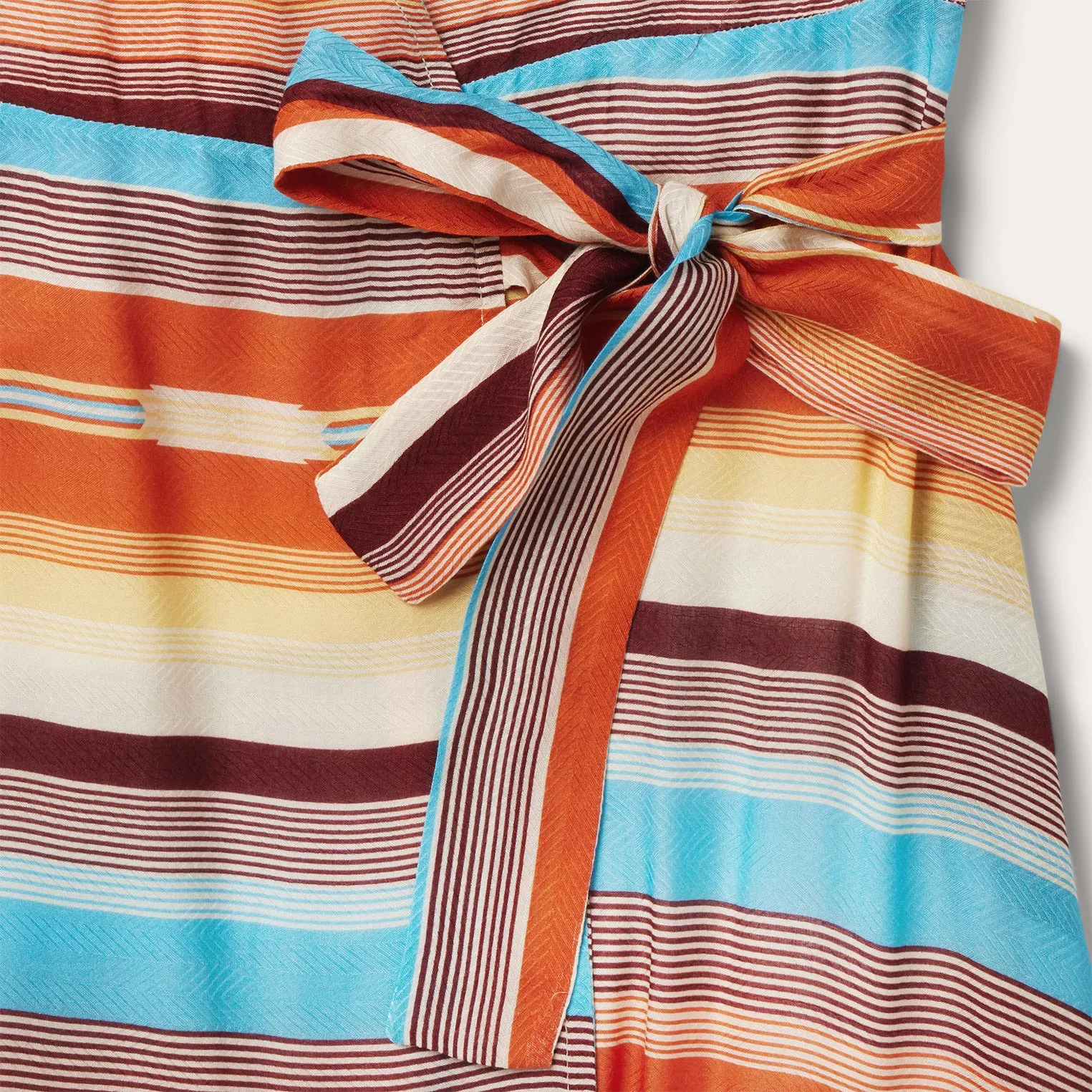 Sunset Serape Print Rayon Herringbone Wrap Front Dress