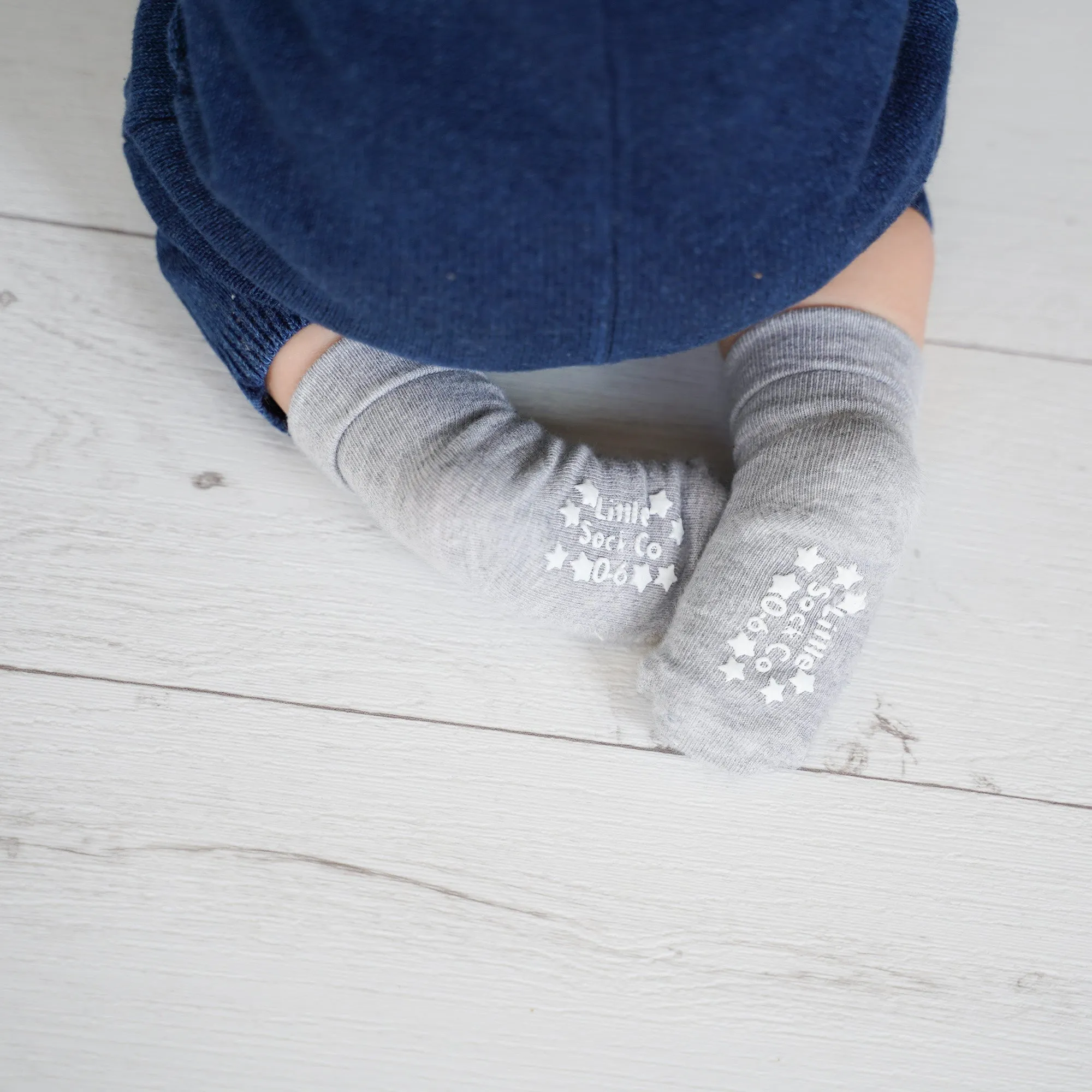 Talipes (clubfoot) Boots and Bar Socks - Non-Slip   Stay On Baby and Toddler Socks - 3 Pack in Oatmeal, Mustard & Grey Marl