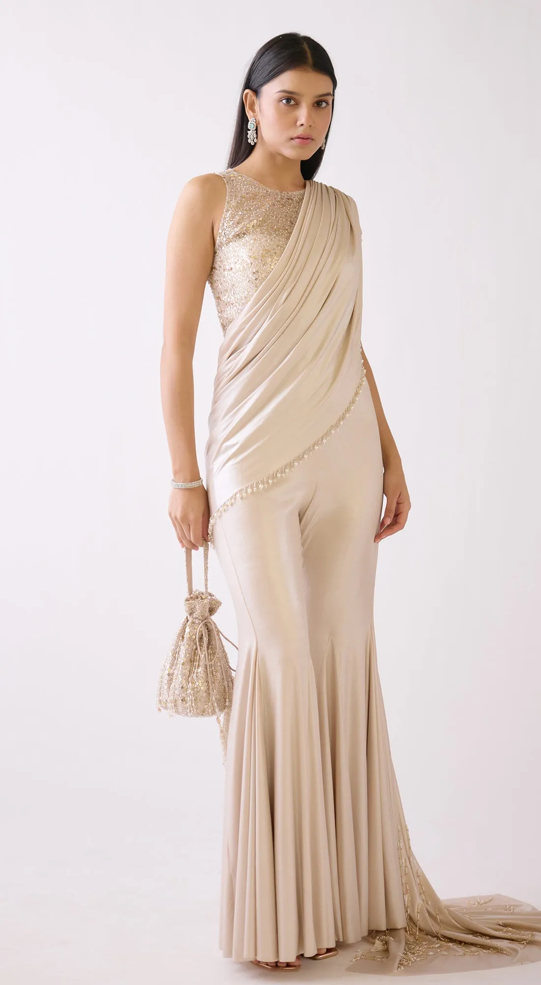 The Champagne Swirl  Draped Jumpsuit