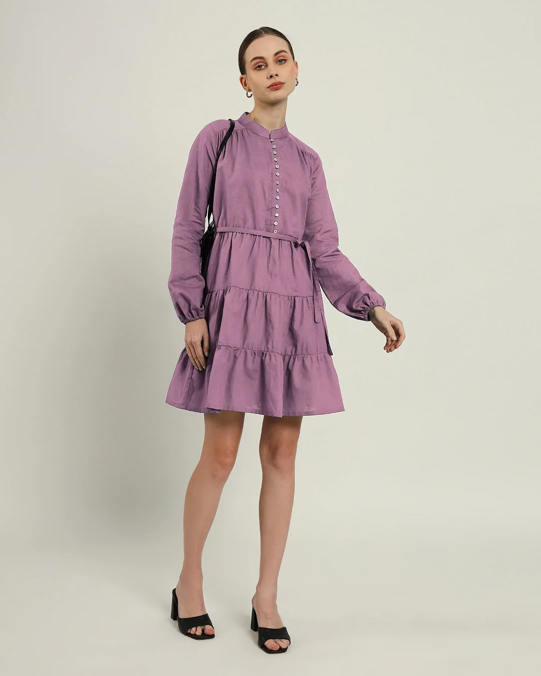 The Ely Purple Swirl Cotton Dress