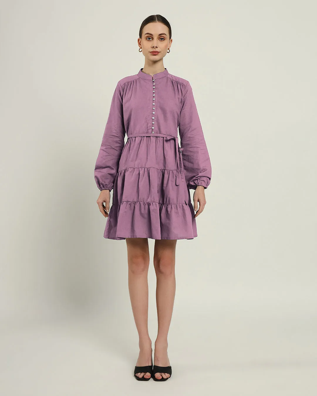 The Ely Purple Swirl Cotton Dress