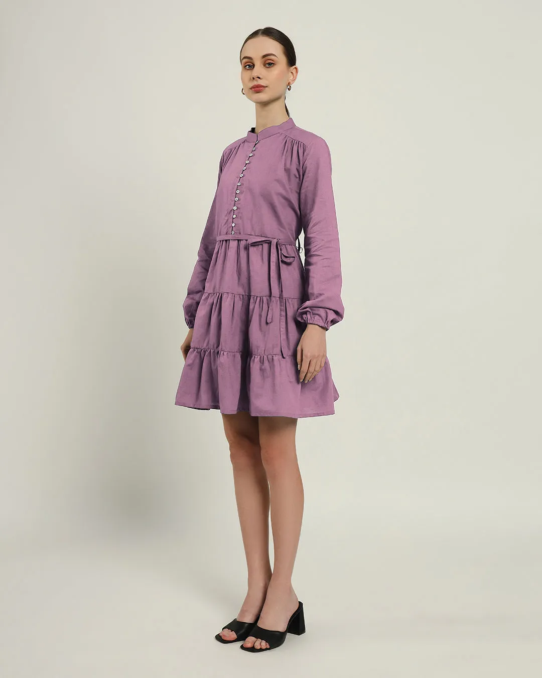 The Ely Purple Swirl Cotton Dress