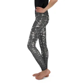 Tiny Skeletons Creeping Up Youth Leggings