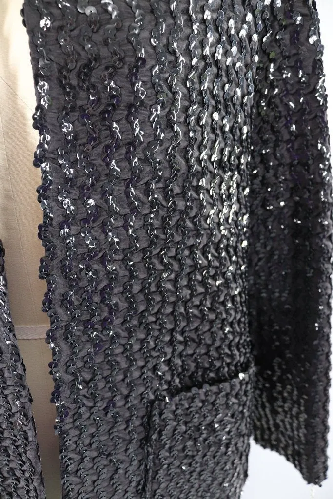 Vintage Black Sequined Jacket