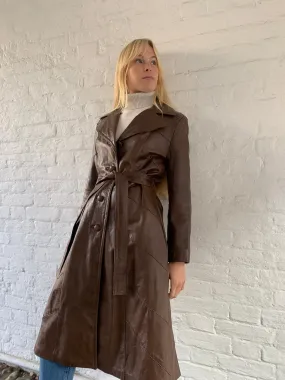 Vintage leather trench coat