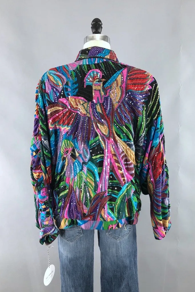 Vintage Sequined Silk Jacket