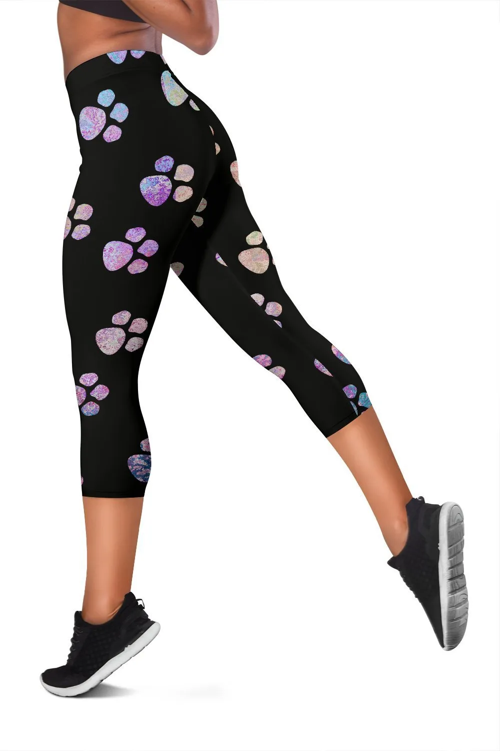 Watercolor Paws Capri Leggings