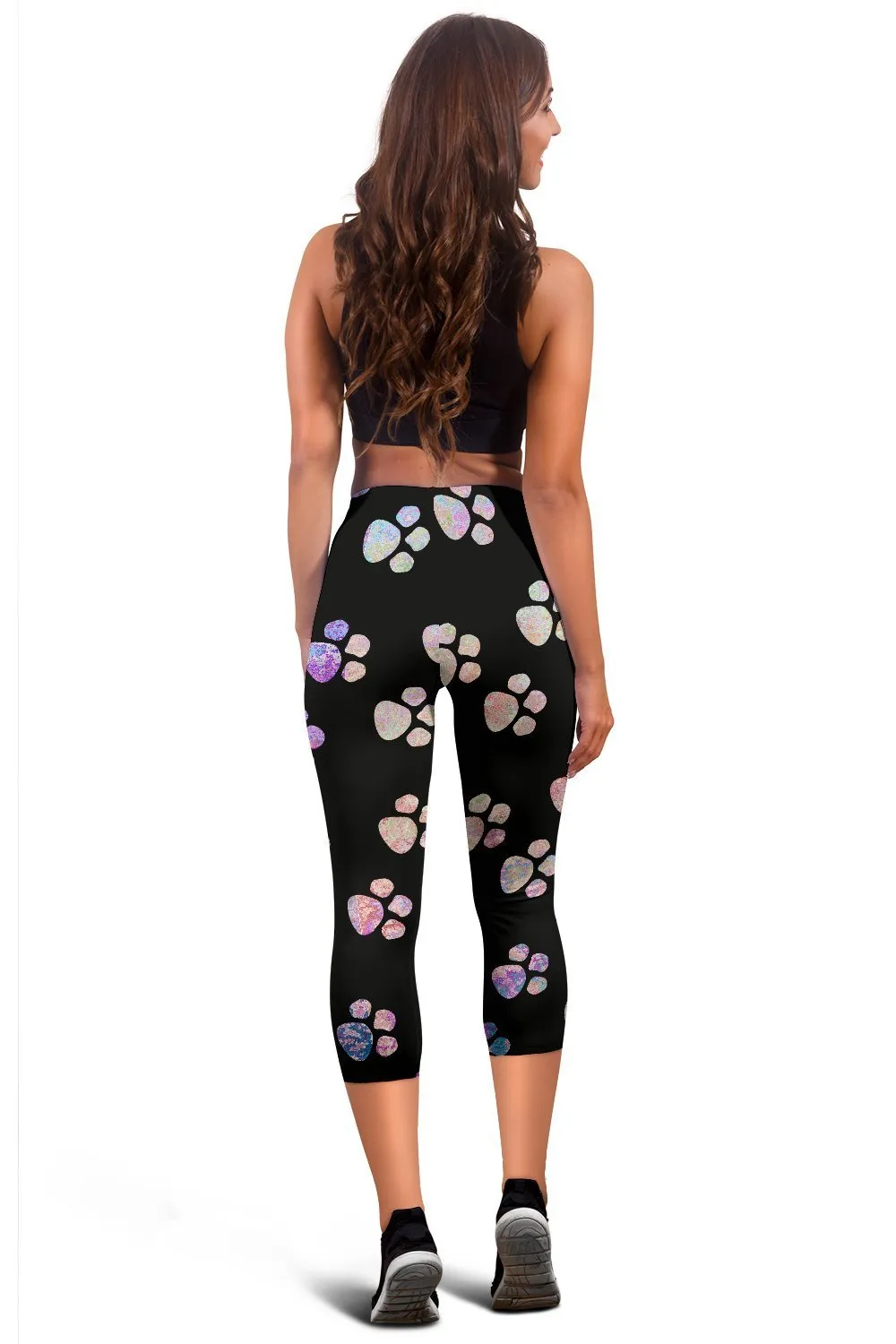 Watercolor Paws Capri Leggings