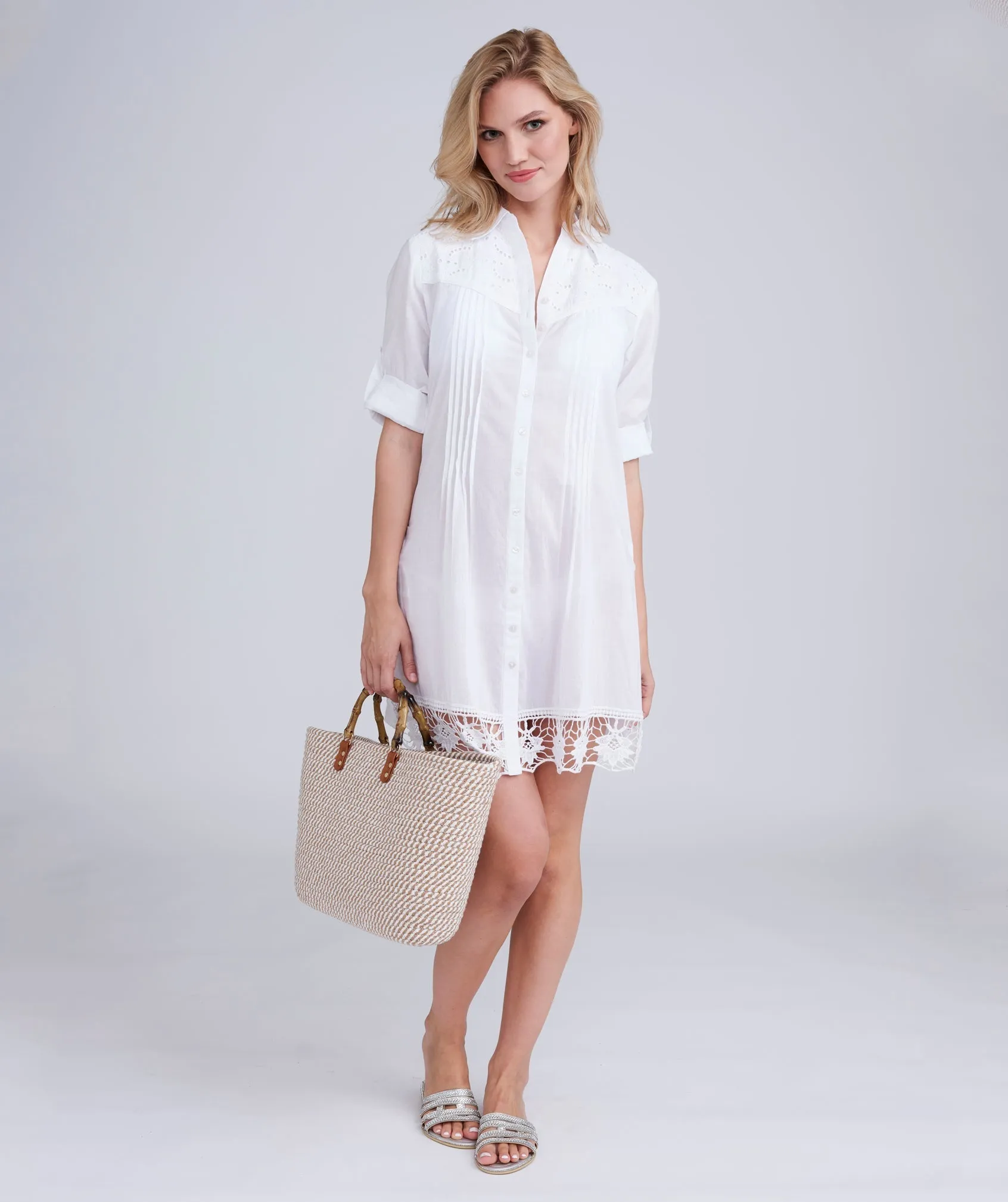 White Crochet Cotton Beach Dress