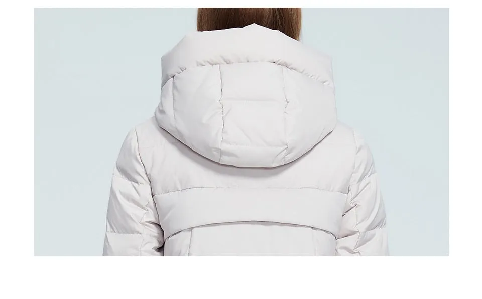 Winter Women Long Cotton Jacket Stand Collar Hooded Warm Windproof Coat Pockets Zipper Parka