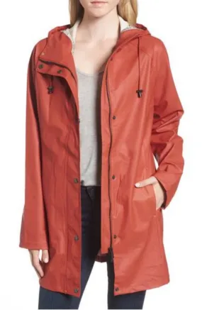 Women's Leather Trench Coat with Hoodie TC26