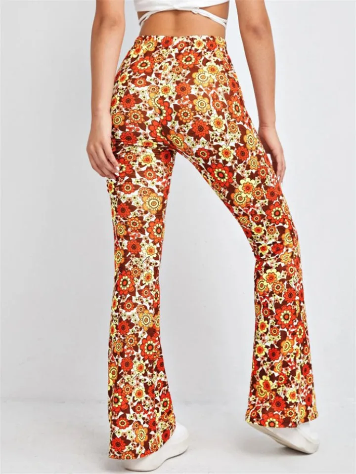 Women's Sexy Floral Flared Pants for Summer