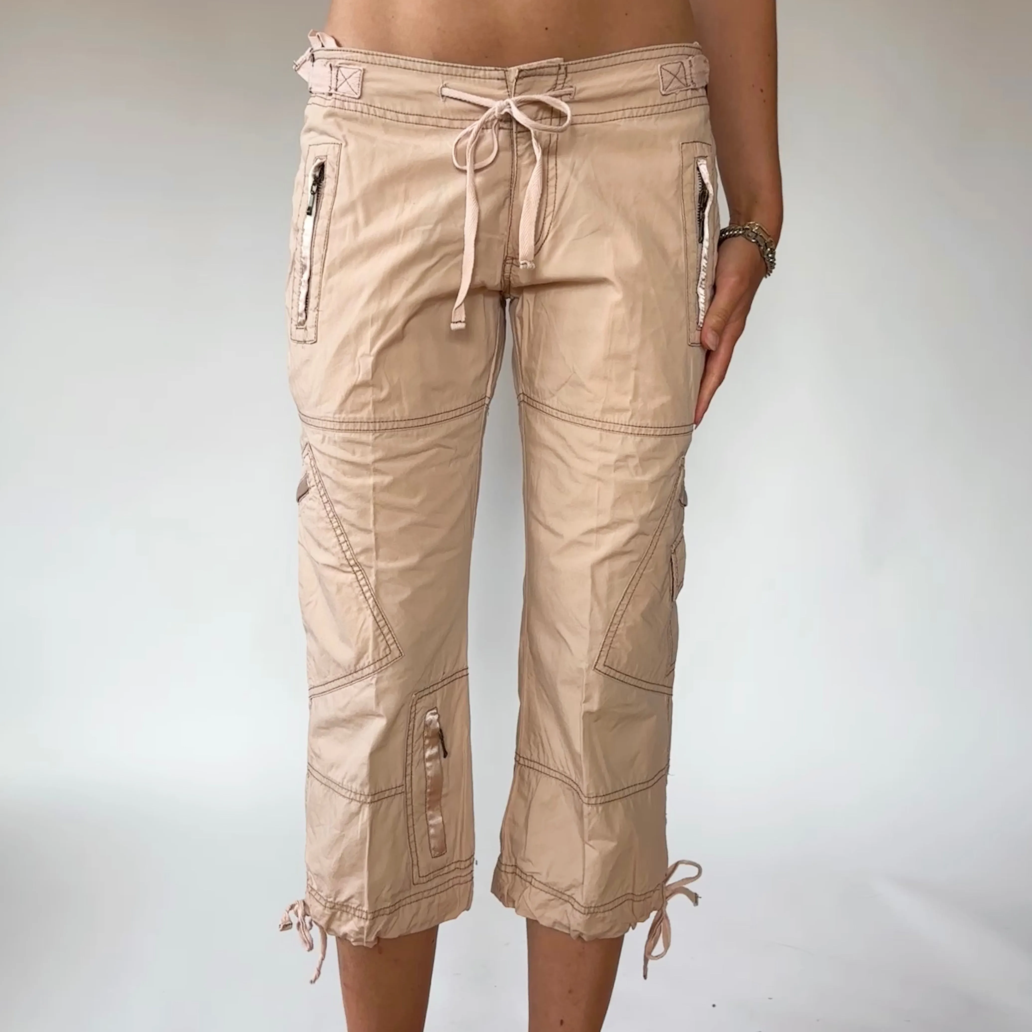 Y2K Low Rise Cargo Capris (S)