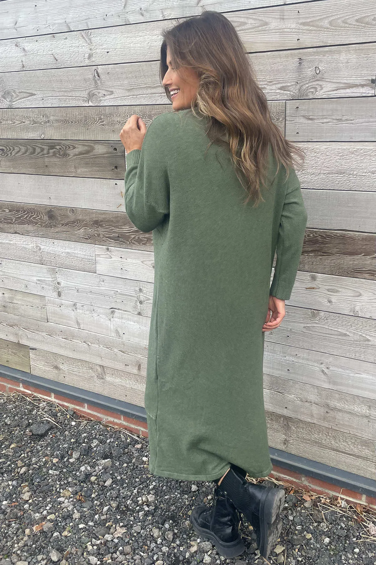 Yuna Knitted Dress Khaki